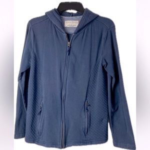 Vintage French Laundry quilted scuba cotton hoodie sweatshirt jacquard sides